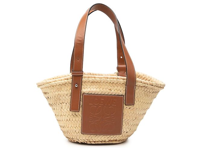 Bolsa Tote Anagram de Ráfia Bege Small da LOEWE