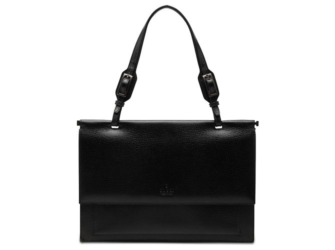 Borsa Gucci a manico in pelle granulata nera Nero