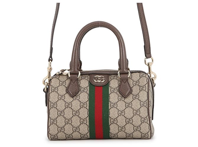 Borsa Boston Ophidia Gucci Marrone Beige