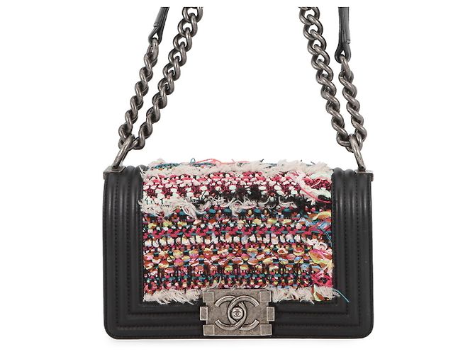 Boy Borsa a Spalla Chanel Black Matelassé Chain Nero Multicolore
