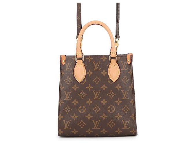 Louis Vuitton Monogram Sac Plat BB Handbag M46265 Brown Red