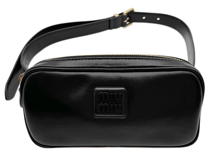 Borsa a tracolla in pelle Miu Miu Nero