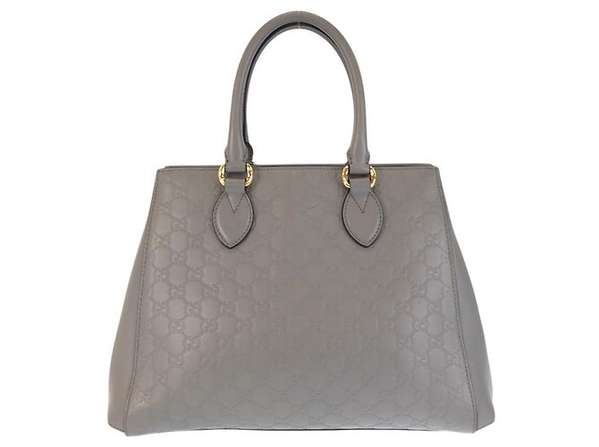 Gucci Leder-Tote-Bag Grau