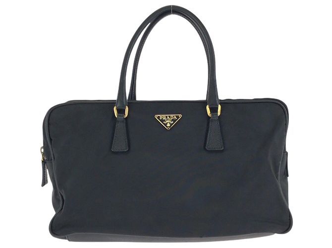 Tote in Nylon Tessuto Saffiano e Pelle Prada Nero