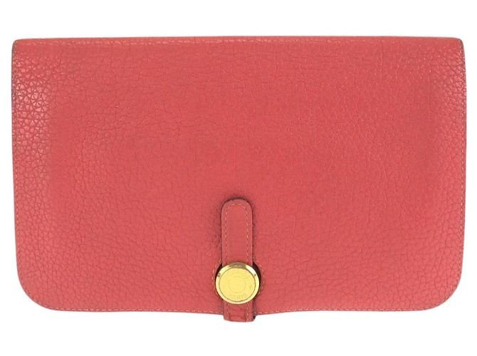 Hermès Cartera larga Hermes Dogon GM Roja