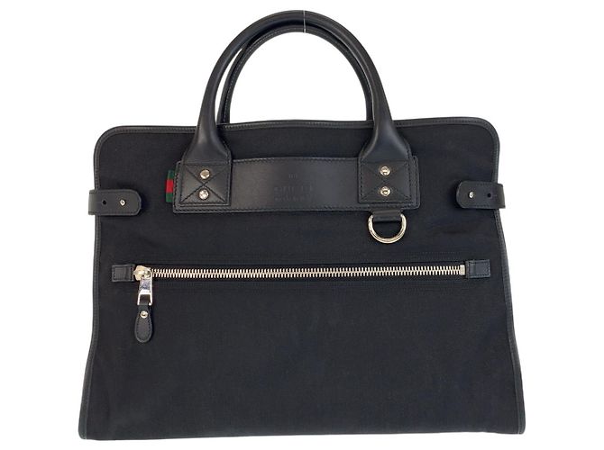 Pasta executiva Gucci em nylon e couro Preto