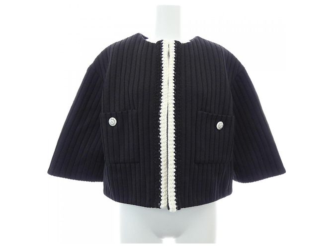 Veste Chanel sans col Multicolore Fuschia