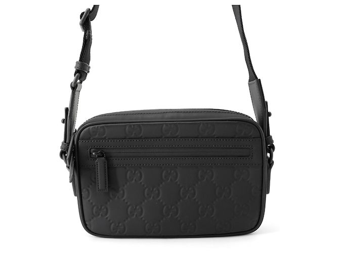 Gucci Shoulder Bag GG Rubber Effect Black