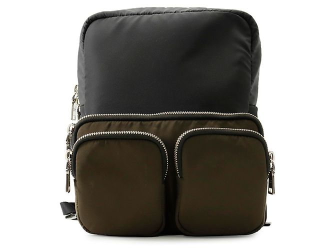 Prada Nylon and Rubber Backpack Black Khaki