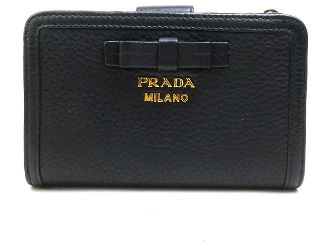 Prada Black Leather Bi-fold Wallet