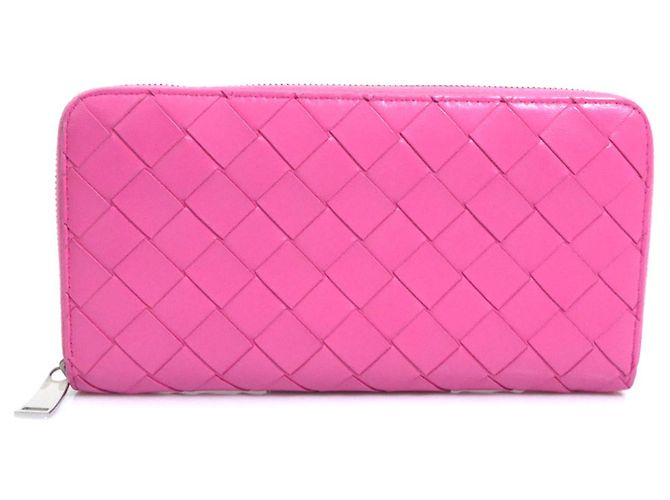 Cartera larga de cuero rosa Bottega Veneta
