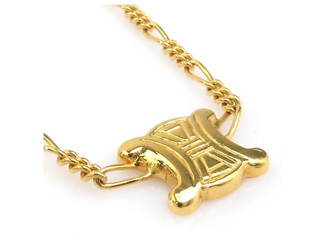 Céline Celine Triomphe Metal Gold Halskette Golden