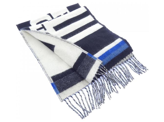 Stola in cashmere Louis Vuitton Nero Bianco Blu