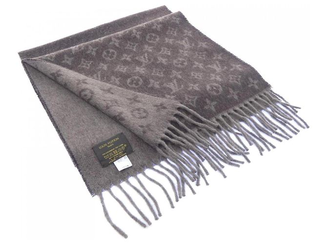 Echarpe de cashmere Louis Vuitton Monogram Gradient Marrom