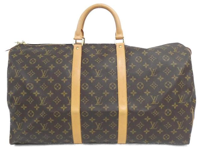 Bolsa Boston Louis Vuitton Monogram Keepall 55cm Marrom