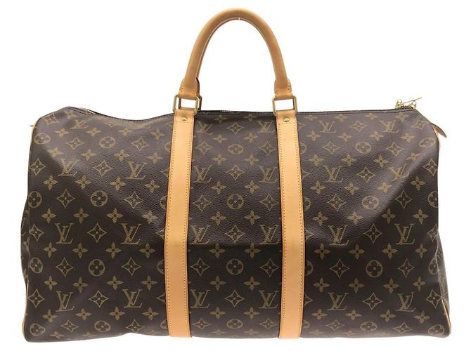 Bolsa Boston Louis Vuitton Monogram Keepall 50cm Marrom