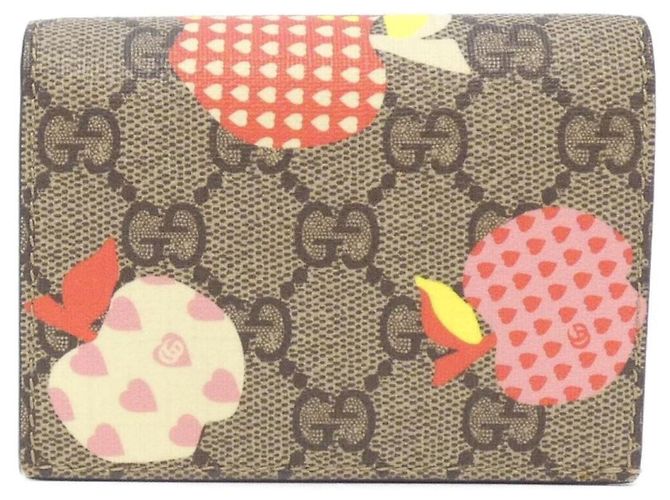 Gucci GG Supreme Bi-Fold Wallet Beige Multicolore Multiple colors
