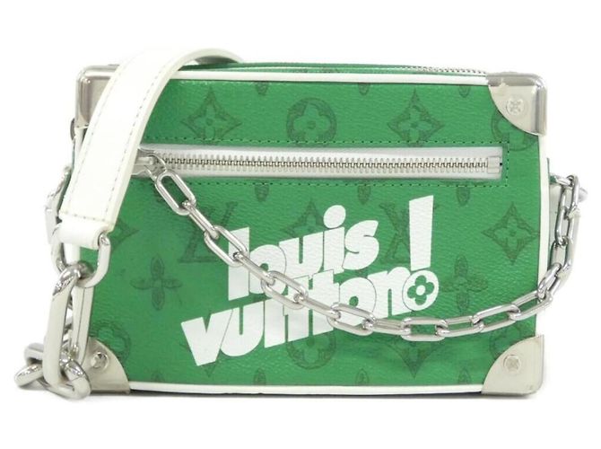 Borsa a tracolla Louis Vuitton Monogram Mini Soft Trunk Verde Verde chiaro
