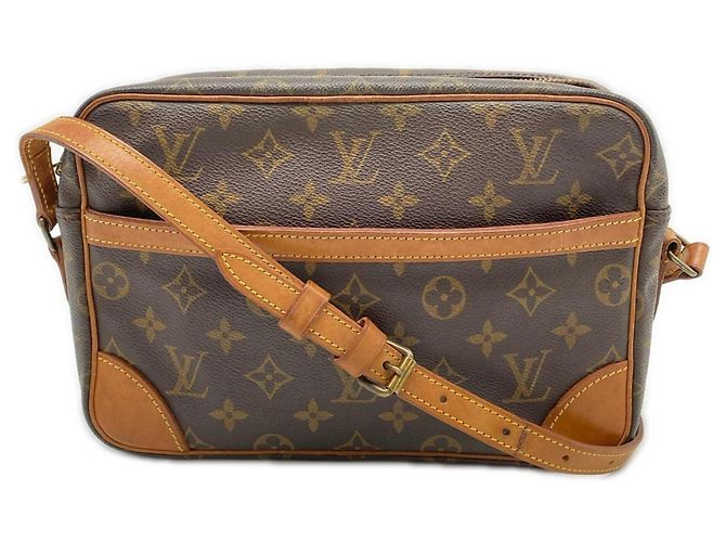 Borsa a Spalla Louis Vuitton Monogram Trocadero PM Marrone Beige Monogramma