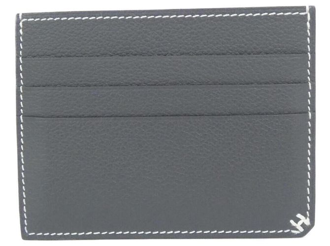 Hermès Hermes H Sellier Visitenkartenetui in Grau Braun