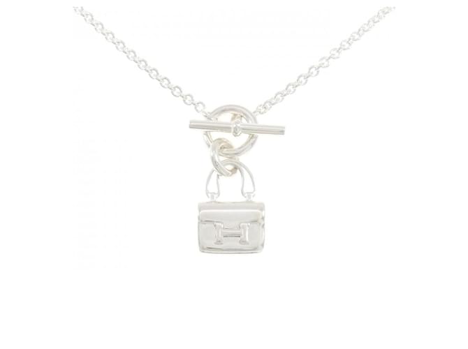Hermès Hermes Amulette Constance Necklace Silvery 