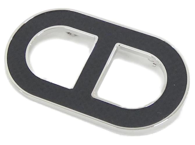 Hermès Chaine d'Ancre Brooch Black Silvery 