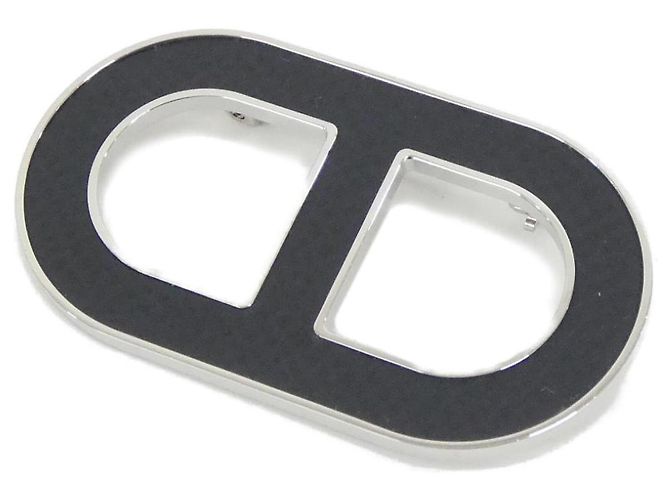 Spilla Hermès Chaine d'Ancre Nero Argento