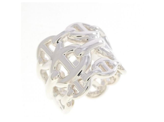Ring Hermes Hermès Chaine d'Ancre Enchainée Anillo de Banda de Plata