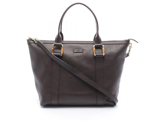 Gucci Brauner Leder 2-Way Tote Bag
