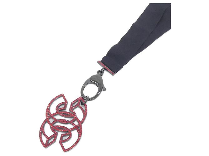 Alça de pescoço Chanel Vermelha em Lona Vermelho