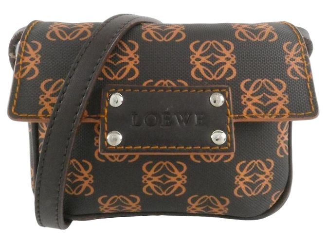 Bolsa de Ombro Loewe 104 80 204 Marrom Laranja