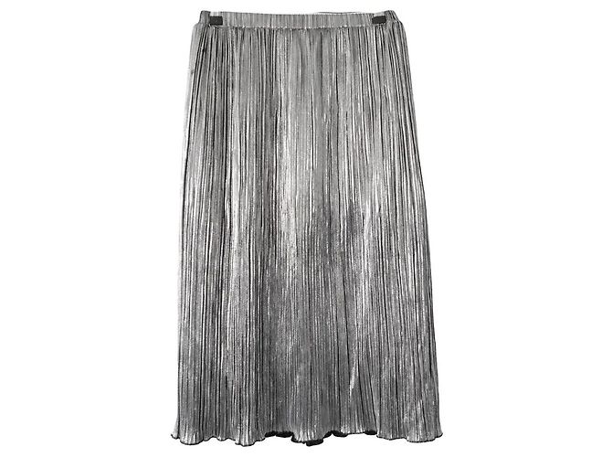 Diesel Metallic-Silber Plissee-Rock