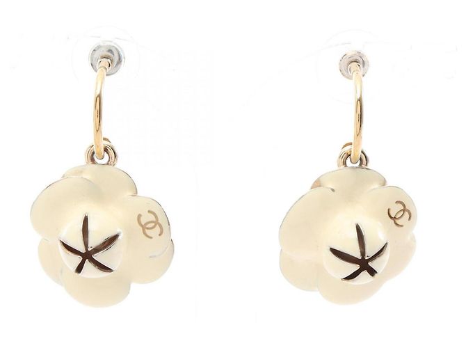 Orecchini Chanel Camellia Swing D'oro Crudo