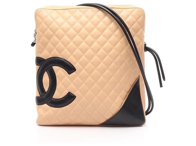Borsa a tracolla Chanel Cambon Line Large Pochette Nero Beige