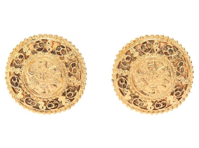 Pendientes redondos Chanel Coco Mark Dorado
