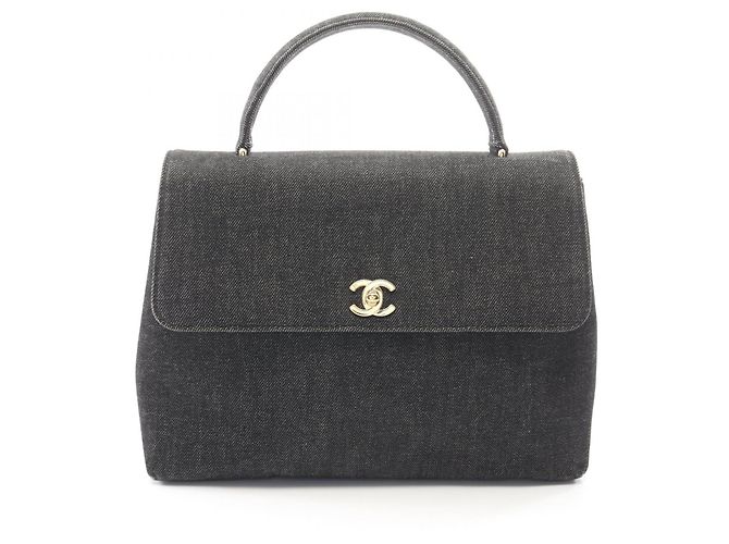 Bolsa Chanel Coco Mark em denim preto