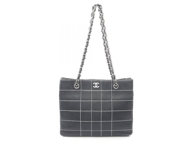 Sac cabas Chanel Chocolate Bar Bleu Marine