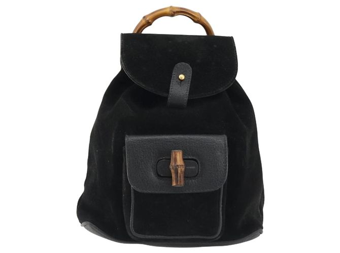 Bamboo Gucci Gucci bambou daim mini Noir