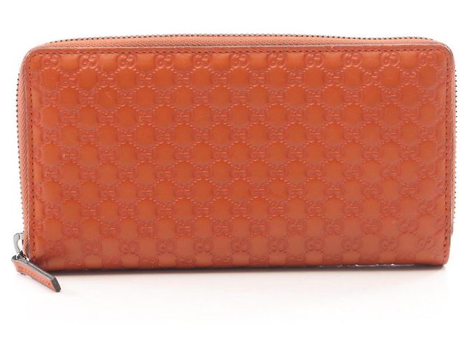Cartera larga redonda Microguccissima Gucci Naranja