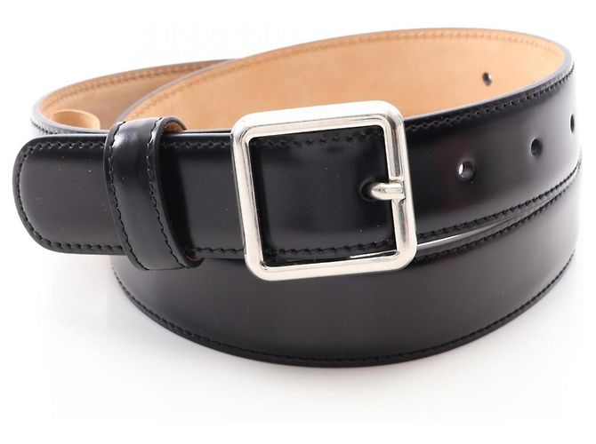 Cinturón de cuero negro Balenciaga