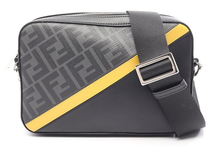 Fendi Diagonal Camera Case - Usado Marrom Preto Amarelo