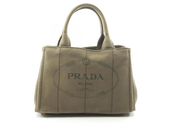 Prada Canapa Tote Bag aus Khaki-Canvas