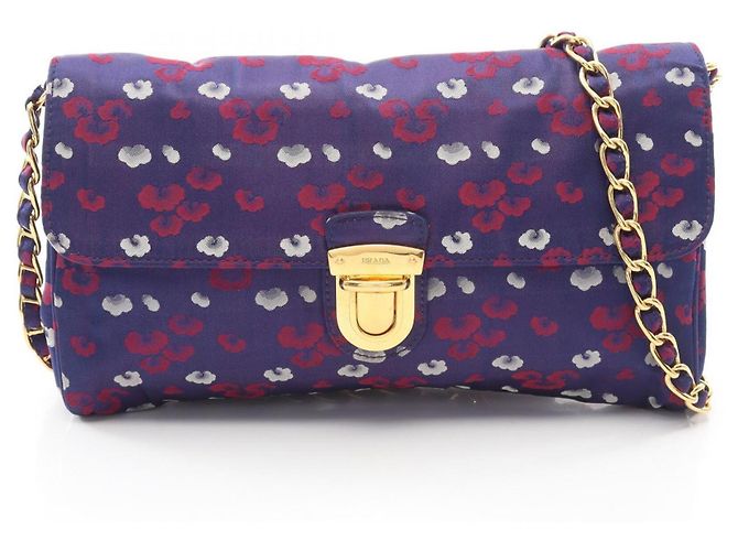 Bolsa de ombro em nylon Prada Branco Vermelho Azul marinho