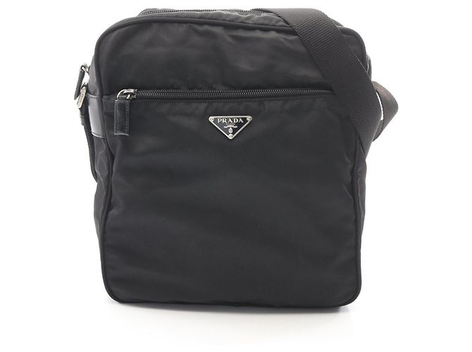 Borsa a tracolla con logo Triangle Prada Nero