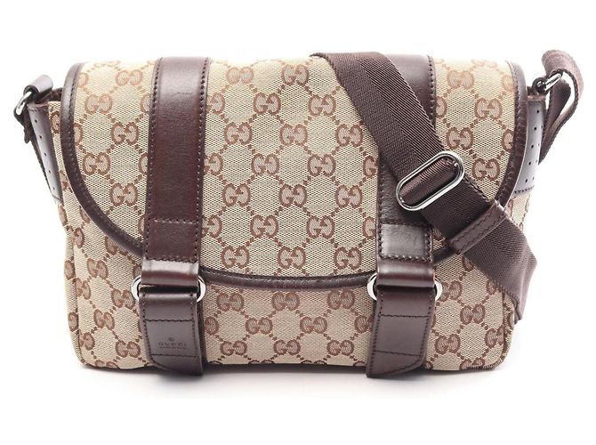 Borsa a Spalla Gucci GG Canvas Marrone Beige