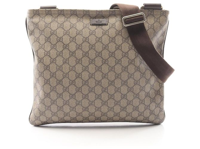 Bolsa de Ombro Gucci GG Supreme Marrom Bege
