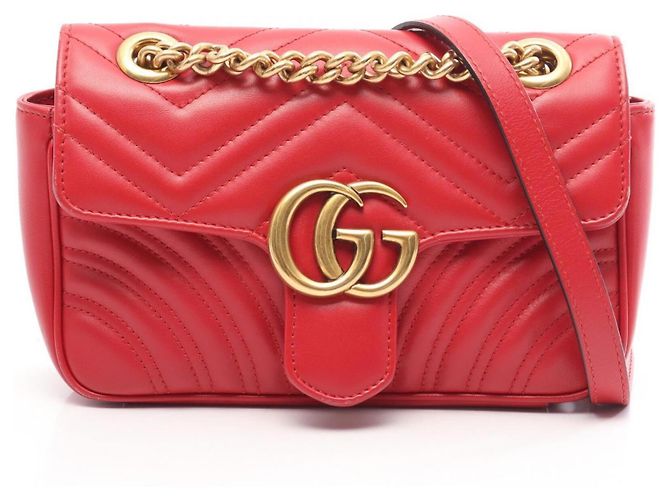 Gucci GG Marmont Lederhandtasche Rot