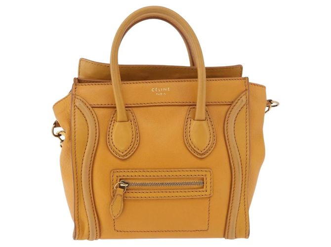 Céline Celine Luggage Smooth Leather Nano Jaune