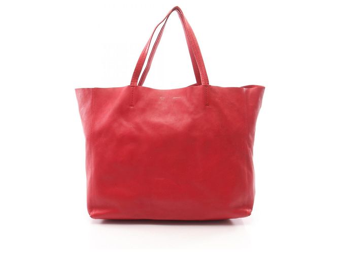 Céline Celine Horizontale Cabas Tote Tasche aus rotem Leder