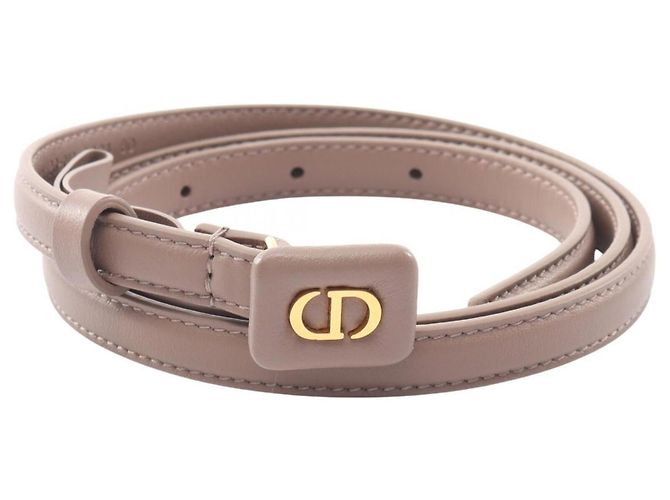 Cinturón estándar de cuero beige Christian Dior